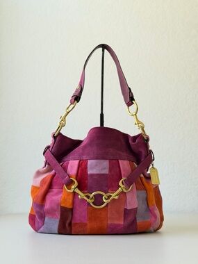 2005 Vintage Coach Mosaic Pleated Hampton Hobo